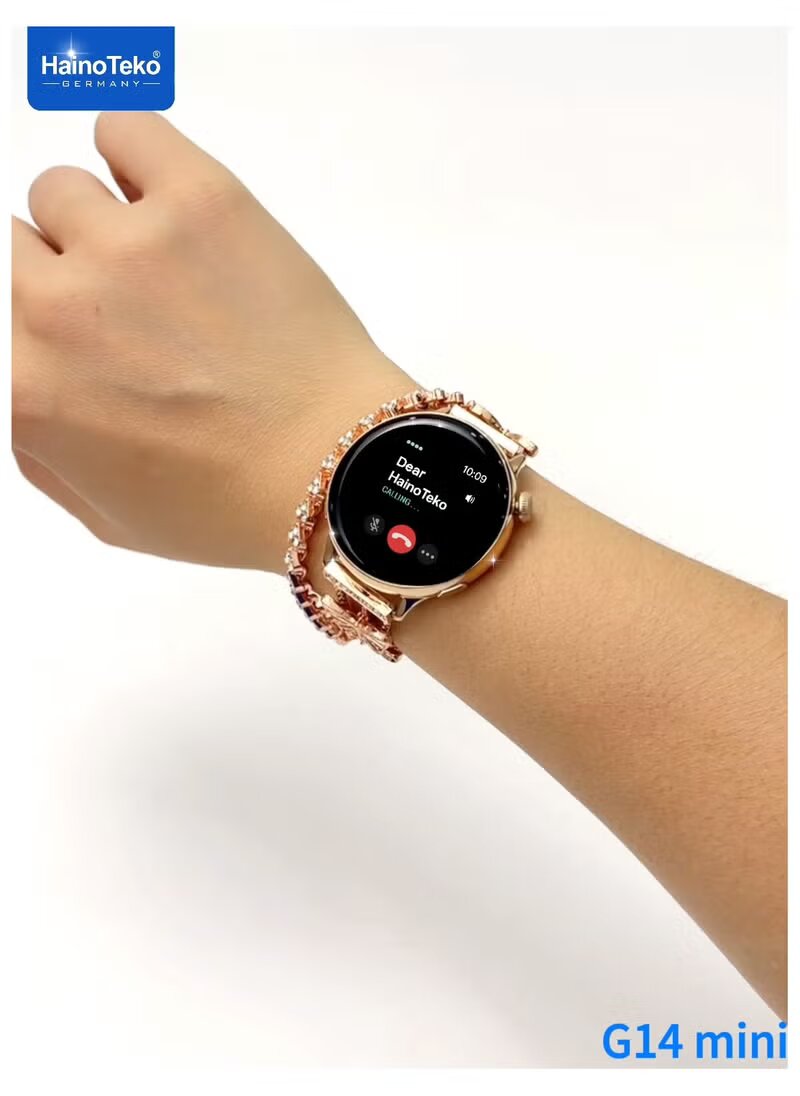 Mini Smart Watch With Stylish Analog Watch Beautifully Designed Bracelet and 3 Pair Straps Designed For Women Gold