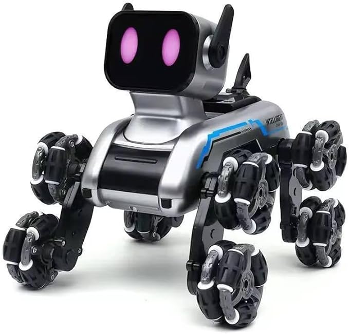 Remote Control Robot, 2.4Ghz Robot Dog, Eight-wheel Drive Stunt Robot, With Music & Light