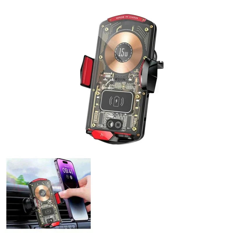 شاحن سيارة كريستالي وحامل هاتف